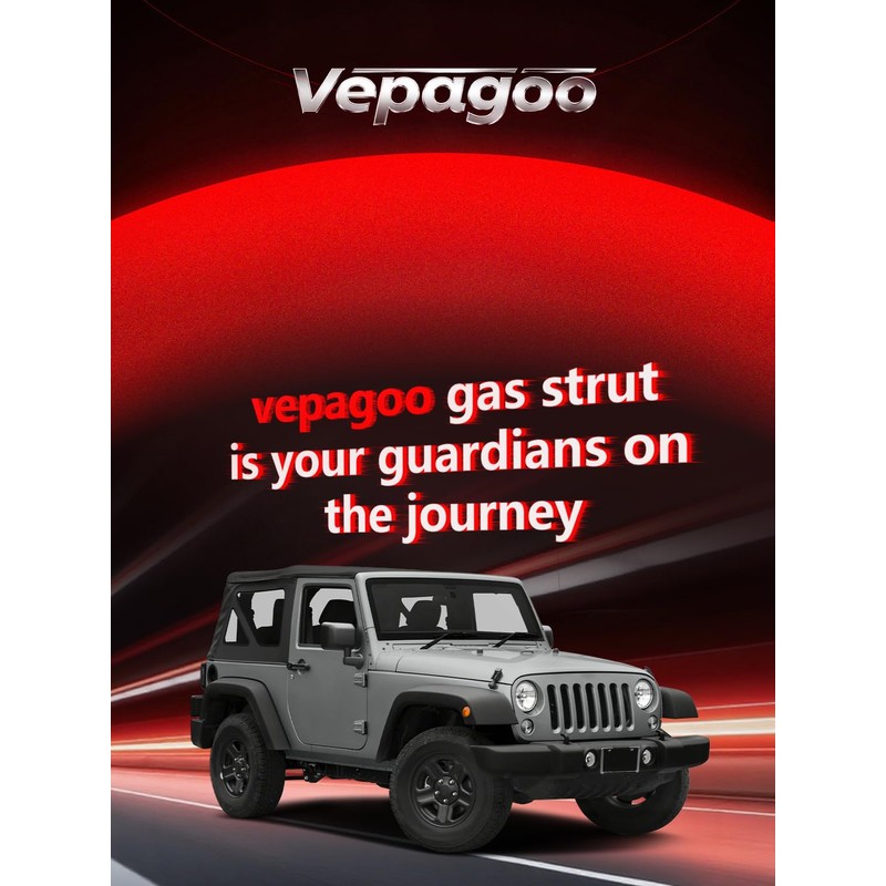 Vepagoo Front Hood Struts fit Jeep Wrangler JK & Unlimited