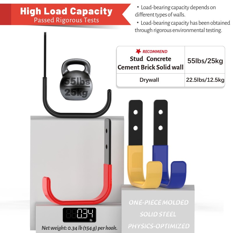 SunVFaFa Heavy Duty Garage Hooks, Heavy Duty Wall Hooks, J