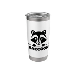 Raccoon Racoon Minimalist Animal Face Nature Design For Kids Stainless Steel Insulated Tumbler