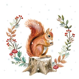 20 Squirrel Napkins Collectible for Winter Animals Animal Motif Autumn Autumn Napkins Christmas Forest Table Decoration Craft Decoupage Napkin Technology 33 x 33 cm