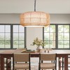 Lovefindahome Large Handwoven Rattan Pendant Light, Boho Wicker Chandelier for