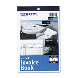 Rediform 7L721 Invoice Book 5 1/2 x 7 7/8 Carbonless Duplicate 50 Sets/Book