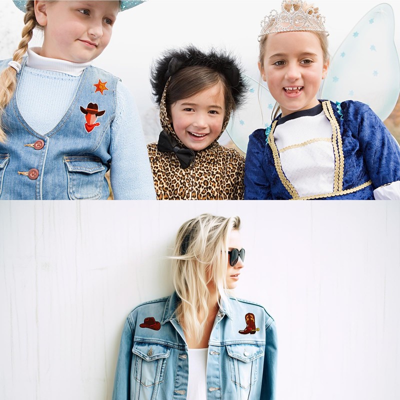 Qpout 15 PCS Western Cowboy Iron on Patches, Cowboy Embroidered