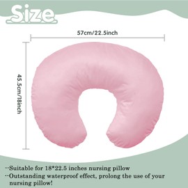 Winmany Baby Waterproof Nursing Pillow Cover Newborn Breastfeeding Pillowcase Soft Replaceable Slipcover for Boys and Girls (Pink)