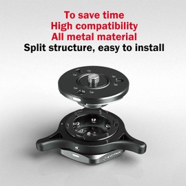 IFOOTAGE Seastar Q1S Quick Release Plate,Camera Mount Thread Adapter,Quick Install on Monopod.Tripod,Camera Slider,Automatically 3/8"&1/4'' Screw for Canon/Sony/Nikon Cameras/DJI/Moza Stablizers