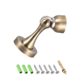METALLIXITY Magnetic Door Stop (3.07"x1.85") 1pcs, Stainless Steel Door Magnetic Catch with Screws - for Home Hotel, Furniture Decoration, Brass Tone