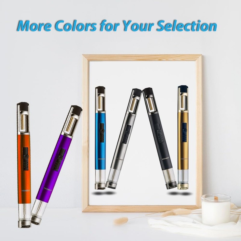 HONEST Torch Lighters Butane Lighters Refillable Single Jet Flame for