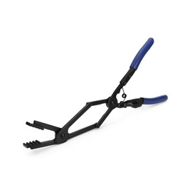 QWORK 35 Degree Long Hose Clamp Pliers, 17" Extra Long Reach for Hard-to-Reach Hoses, Universal Auto Repair Tool, Cross-Cut Tip Design Grips Cable Hose Clamp Pliers