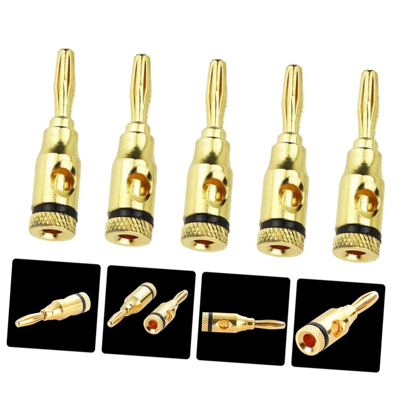 Gatuida 24pcs Gold Plated Banana Plugs Connector for Speakers and