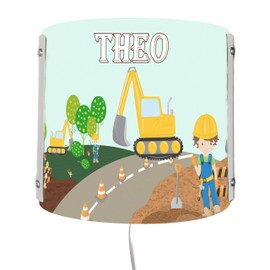 CreaDesign WA-1084, Bagger, Kinderzimmer Wandlampe personalisiert mit Namen, Nachtlicht/Schlummerlicht für Steckdose, E14, 22 x 22,5 x 8,5 cm