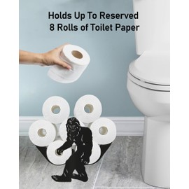 Wigag Sasquatch Toilet Paper Holder Stand for Extra 8 Rolls, Bigfoot Decorative Free Standing Toilet Paper Storage, Farmhouse Bathroom Animal Decor Accessories Storage Cabinet