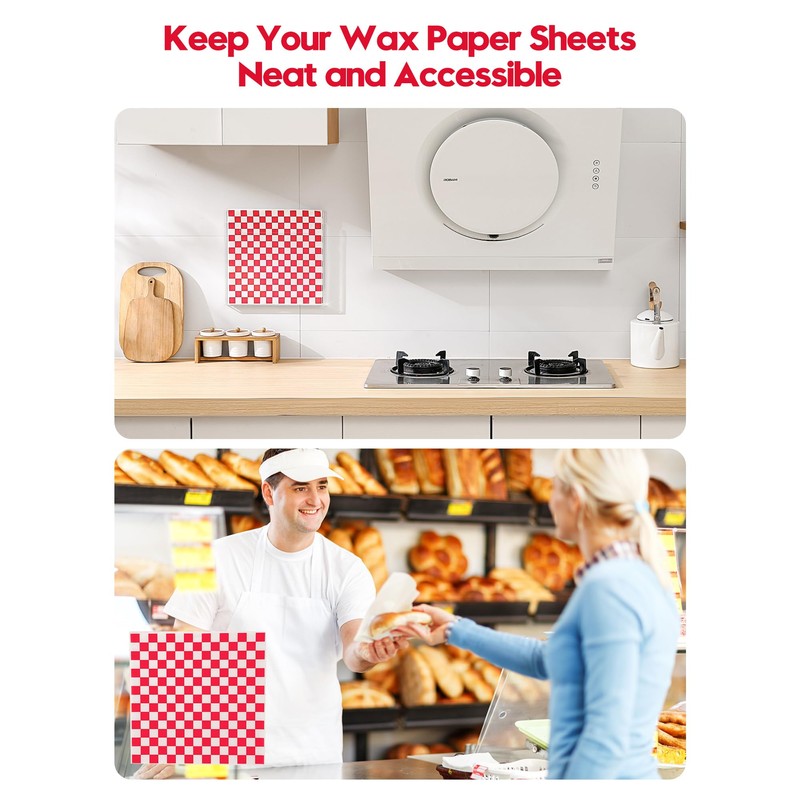 Wall-Mounted Parchment Paper Sheets Holder, Wax Paper & Deli Wraps