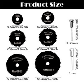 8 Pcs Rotary Tool Saw Blades Mini HSS Cutting Discs Steel Drill Circular Saw Blade Set Cutting Wheel Blades with 2 Extension Rod for Drills Rotary Tools Wood Plastic Metal Cutting