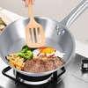 Stainless Steel Frying Pan Single Handle Fried Pan Cookware for