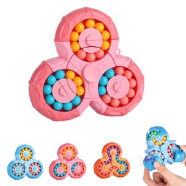 Magic Bean Rotating Cube Toy,Fidget Toy Spinner Ball Sorting Game Puzzle Brain Training Handheld Spinning Decompression Toy,Jigsaw Bean Toy Gifts for Kids,Teens,Adults Rotating Finger Cube Toy