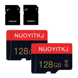 Micro-SD-Karte, 128 GB, Klasse 10, mit SD-Adapter, High Speed für Tablet, Kamera, Drohne, 2 Stück
