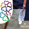 ZOCONE 20 Pcs Heart Carabiner, 10 Colour Carabiner Clip Heart,