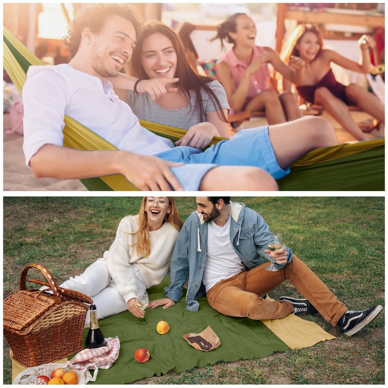 Camping Hammock - Single&Double Lightweigtht Nylon Hammocks with Tree Straps,