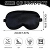 Black Silk Sleep Mask with Adjustable Strap - Luxurious, Comfortable