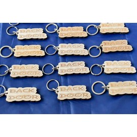 House Keyring Keychain Key Fob Back Door wooden