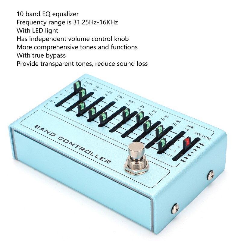 Sound Equalizer 10 Band EQ Pedal Guitar Bass Tuning Accessories