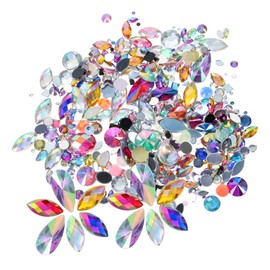 Healeved 300pcs Flatback Rhinestones for Crafts Mixed Decorative Gems for Nail Art Jewelry Making and Embellishing Smartphone Cases Easy to Use