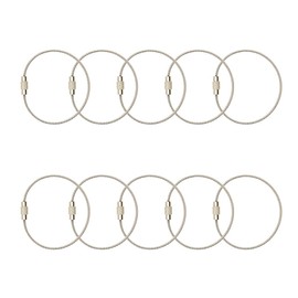 simPLEISURE ya010012 Stainless Steel Wire Key Chain, 5.9 / 7.9 / 9.8 inches (15 / 20 / 25 cm), Set of 10, 30 / 50 Pieces, 10pc set