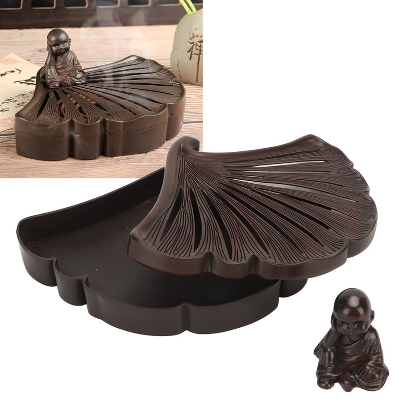 Ginkgo Leaf Incense Burner Antique Exquisite Zinc Alloy Incense Burner