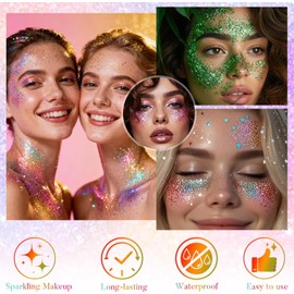Blue Face and Body Glitter Stick for Sparkling Makeup, Hair Glitter Accessories for Women, Highlighting Stick for Fairy Dust Makeup, Cheerful Face Glitter for Festive Parties and Carnivals