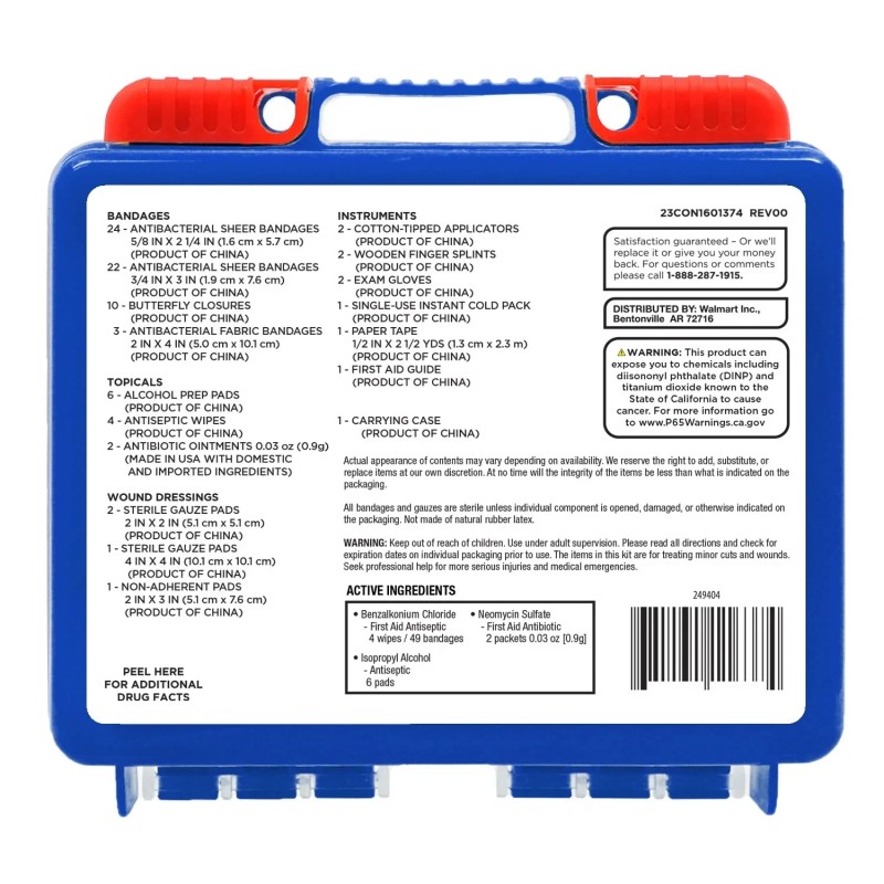 Equate 16WAL01376REV1 All-Purpose 85-Piece First Aid Kit