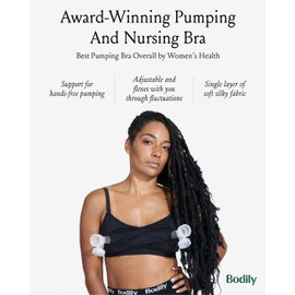 Bodily Do Anything Bra. Nursing, Hands-Free Pumping, & Maternity Bra. Winner of Babylist’s Best Nursing & Pumping Bra. S-XL. Black