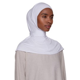 Voile Chic Instant Hijab Scarf for Women - 2-Piece Amira Slip-On Premium Jersey Hijab Scarf Wrap - White