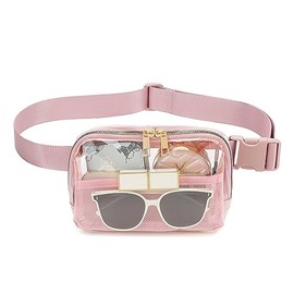 Riñonera transparente aprobada por el estadio para mujeres y hombres con correa ajustable, bolsa cruzada transparente para conciertos, senderismo, cor
