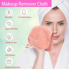 BloomSesame Microfibre Make-Up Cloth, Reusable Microfibre Face Cleansing Cloth, Makeup Remover Cloth, Orange (15 x 30 cm, Pack of 12)