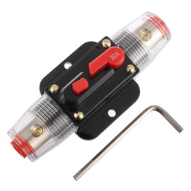EPLZON 30A Disjoncteur Interrupteur 30 Amp Fusible Inline Holder 12V-50V DC Bouton de réinitialisation manual pour système d'amplificateur de son audio de voiture RV Home Marine Boat Truck