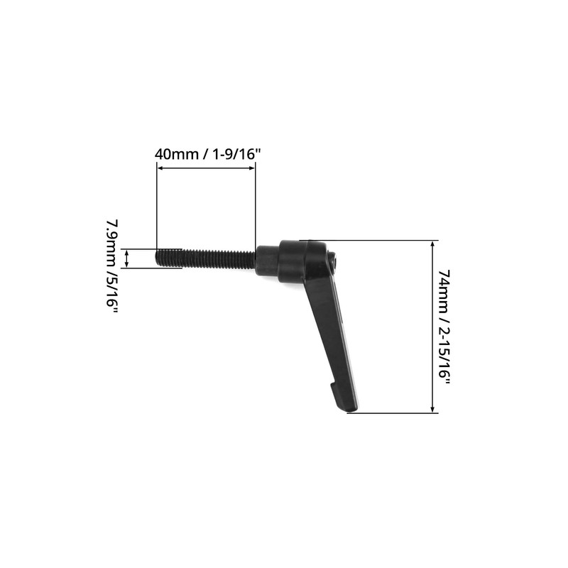 QWORK® Pack of 4 M8 Clamping Lever Handle Alloy External