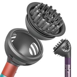 Diffuser Attachment for Dyson Airwrap Styler HS01/HS05/HS08 - Dual Mode (Diffuse & Dome), Curly Hair Nozzle for Frizz-Free Volume & Defined Curl | Heat-Resistant Nylon Fiber Dryer Attachments (Grey)