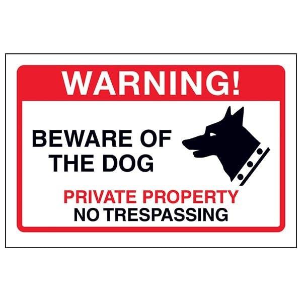 VSafety Beware Of The Dog, Private Property Sign - 150mm