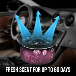Flava Flava Couture Car Air Freshener Tin - Adore (Pack of 1) - Strong, Odour Eliminating Designer Perfume Inspired Car Accessories ?C Premium Scented Air Freshener for Men or Women - Lasts 60 Days