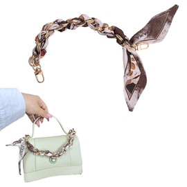 Bag Purse Straps Replacement Purse Chain Strap Silk Scarf Metal Purse Chain Handbag Scarf for Purse Handles Purse Chain Accessories for Girls Women Bag Decoration