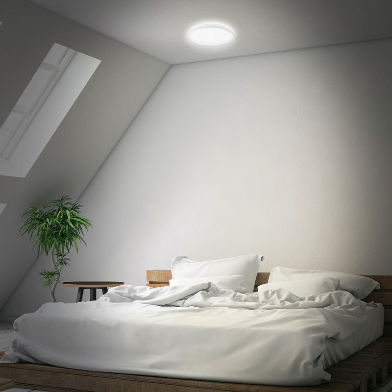 B.K.Licht - LED ceiling light with starry sky, indirect light,