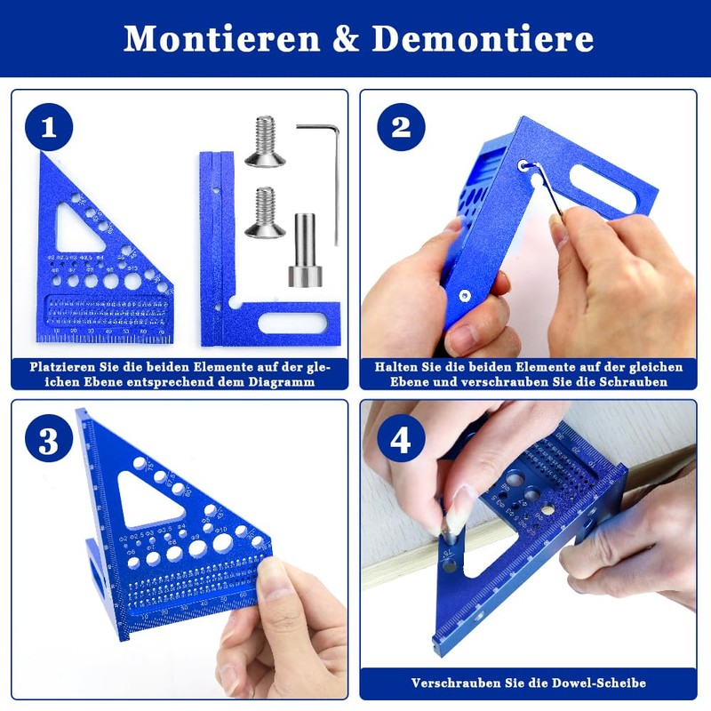 Tyafzzn 3D Mitre Angle, 22.5-90° Combination Angle Made of Aluminium