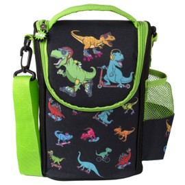 Fringoo - Large Capacity Kids Strap Lunch Bag | Small Cool Bag Kids Lunchbox | Perfect As School Lunch Bag For Boys - Dinosaur Skaters
