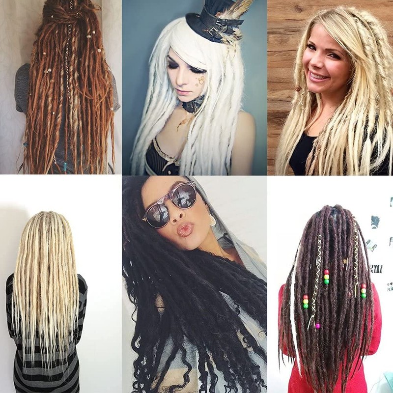 100% Real Hair Dreadlock Extensions 20 Inch 5 Strands/Pack Handmade