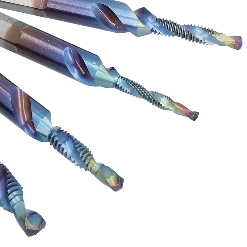 6Pcs Spiral Tap Drill Multifunctional HighSpeed Steel Hex Shank Drill