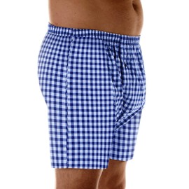 6-Pack Men's Navy Check Regular Absorbency Incontinence 2-in-1 Boxers Large (Waist 38-40)