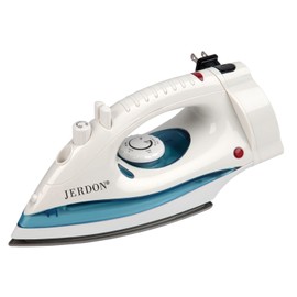 Jerdon Hotel Iron with Retractable Cord - Mid-Size, White Clothing Iron - Dual Auto Shut-Off - 7-Foot Retractable Cord - 1200 Watts - J913B