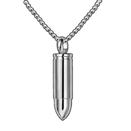 Unbranded USA Real Stainless Steel Bullet Necklace Hollow Hidden Secret Urn Quality Gift - Large-49mm Pendant(with chain)