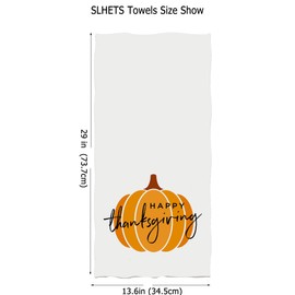SLHETS Happy Thanksgiving Pumpkin Hand Towels Fall Autumn Harvest Bath Towels Soft Kitchen Dish Towels 13.6 * 29 for Household Daily Use | Home Decoration | Carry-On Hotel Gym Spa Sweat Towels