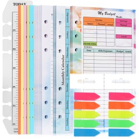 Toplive A6 Planner Inserts Monthly Weekly Planner Refills Expense Budget Sheets with Money Cash Envelopes Divider Today Ruler Stickers for A6 Binder Cover